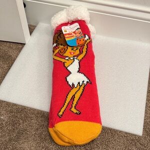The flintstones wilma Betty Sherpa lined socks one size NWT